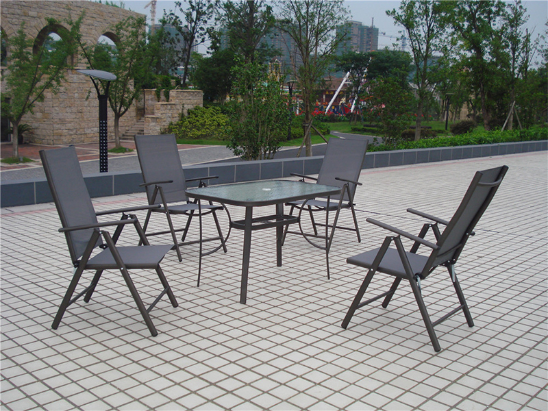 Trädgårdsmöbler vikbar stol Set Aluminium Frame YQ-041A