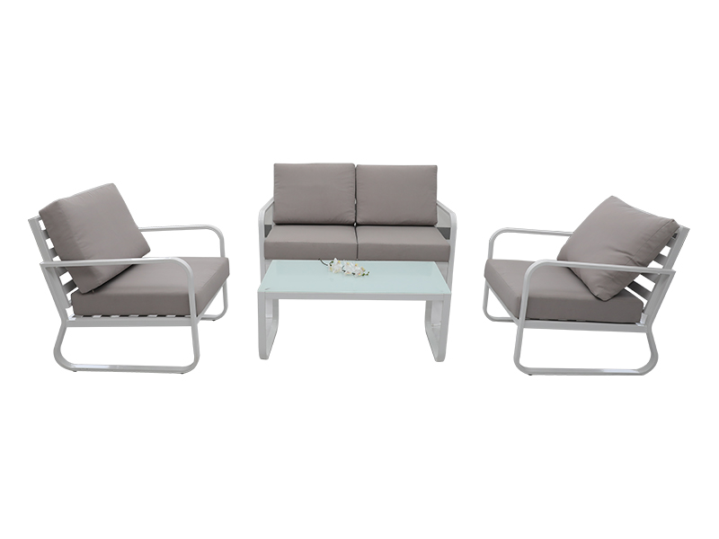 Aluminium soffa uppsättning, 4st KD Design Sofa Set, utomhusavslappningssoffa
