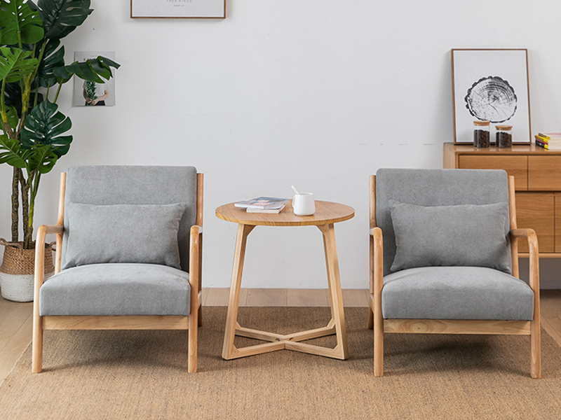 Modern läderkänsla med träarmar, vardagsrumsstol, inomhusmöbler YQ-K2001