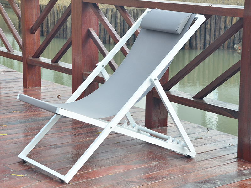 Beach Chaise Lounge vuxen strandstol, aluminium vikbar avslappnad stol, utomhus fritidsstol YQ-TB-4031