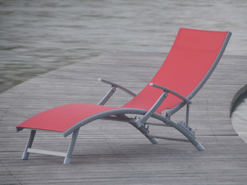 Solstolstolstol fällbar lounge, fällbar relaxstol, aluminium vikande utomhusstol YQ-TB-447