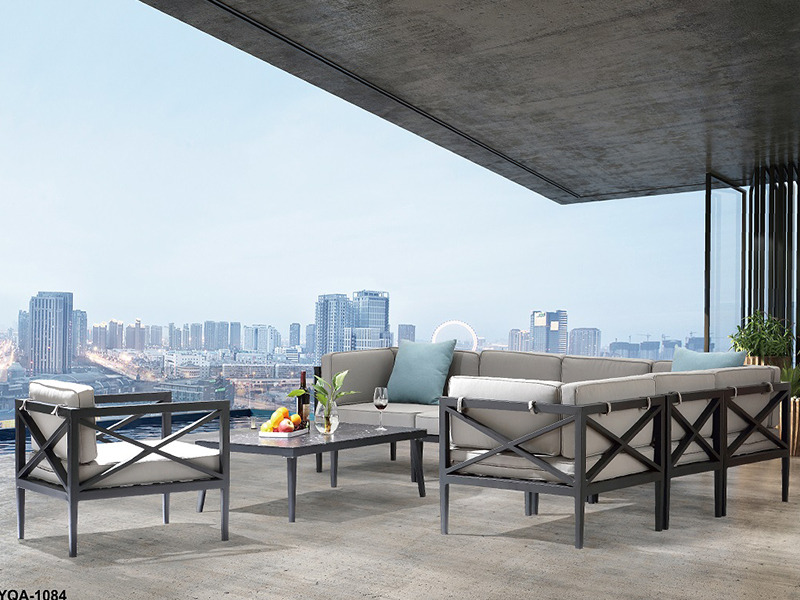 sektionsmöbler i aluminium; Villa, hotell, lägenhet utomhus soffa yqa-1084