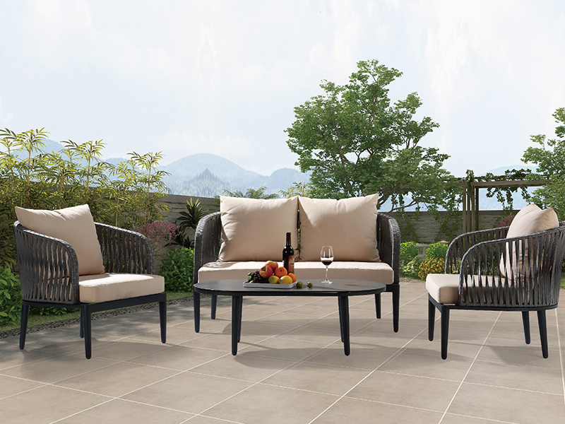 Rope Furniture Alu Sofa Sets Outdoor Furniture Soffa Set 4 PCS Rope Alu YQC-2732